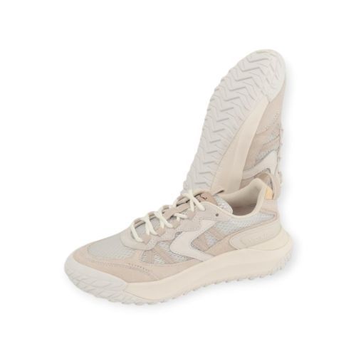 Voile Blanche Club Act sneaker voor dames in off wit suède mesh. 
