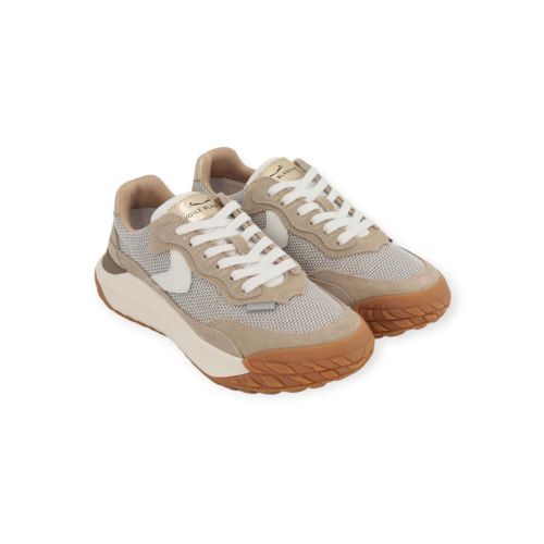 Voile Blanche Club Act sneaker voor dames in beige suède mesh. 