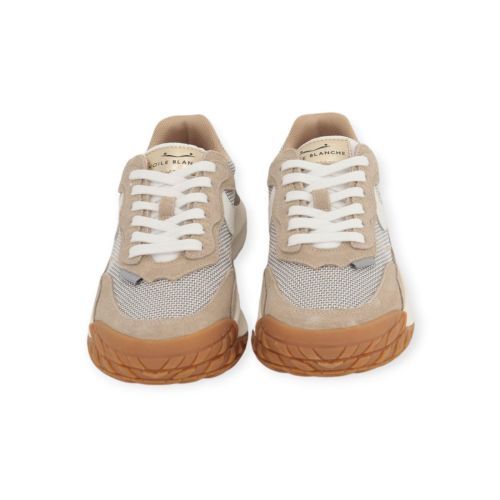 Voile Blanche Club Act sneaker voor dames in beige suède mesh. 