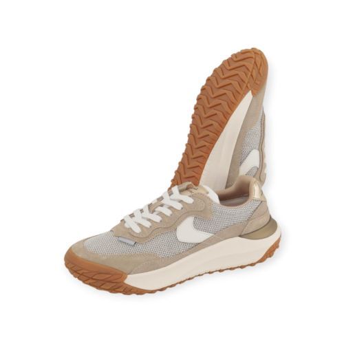 Voile Blanche Club Act sneaker voor dames in beige suède mesh. 