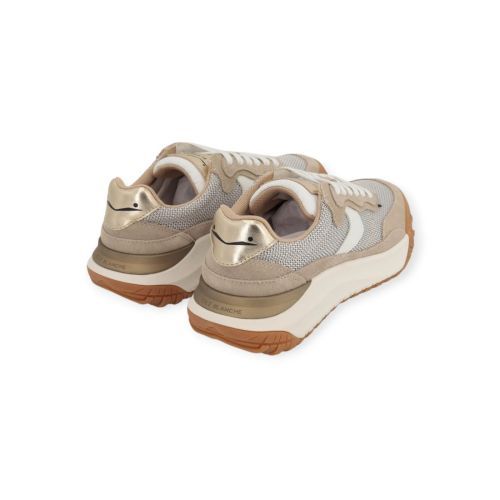 Voile Blanche Club Act sneaker voor dames in beige suède mesh. 