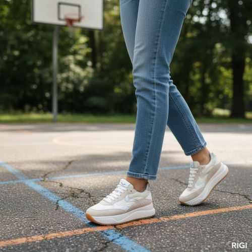 Voile Blanche Lana Fresh sneaker voor dames in zand suède Voile Blanche Lana Fresh sneaker voor dames in zand suède