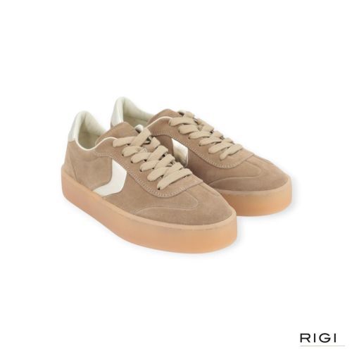 Voile Blanche Mind 02 sneaker in lichtbruin suède voor dames. Voile Blanche Mind 02 sneaker in lichtbruin suède voor dames.