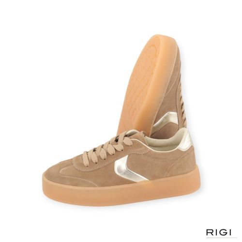 Voile Blanche Mind 02 sneaker in lichtbruin suède voor dames. Voile Blanche Mind 02 sneaker in lichtbruin suède voor dames.