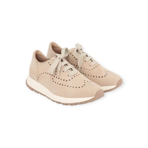 Volpato 4823 sneaker in zand suède voor dames. Volpato 4823 sneaker in zand suède voor dames.