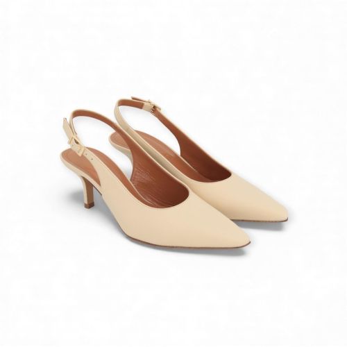 Voltan dames pump LV318 slingback in ‘panna’ ecru leer. Voltan dames pump LV318 slingback in ‘panna’ ecru leer.