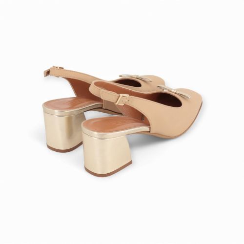 Voltan dames pump LV508F in beige met platino hak. Voltan dames pump LV508F in beige met platino hak.