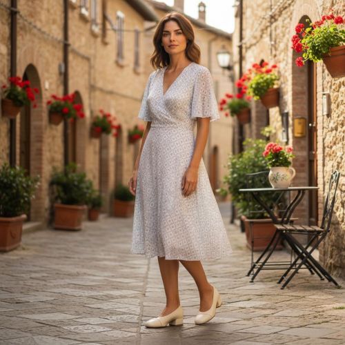 Voltan LV511 ballerina in ecru leer