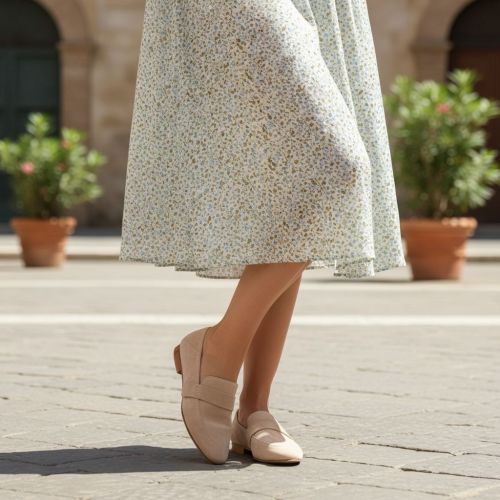 Voltan LV539- mocassin in beige/taupe suède