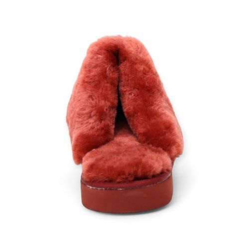 Warmbat dames pantoffel in bordeaux suede met wol Flurry