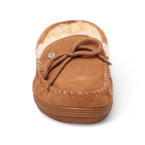 Warmbat dames pantoffel in cognac suede met wol Koala