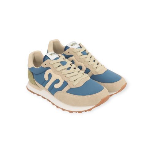 Wushu Ruyi Art Club 62 in blauw nylon met zand suède voor heren.