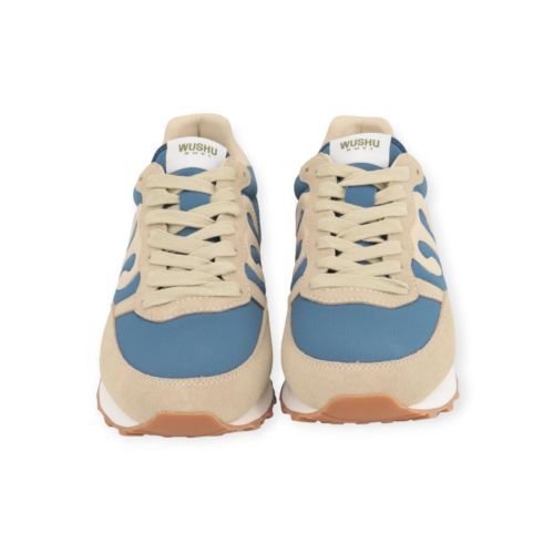 Wushu Ruyi Art Club 62 in blauw nylon met zand suède voor heren.