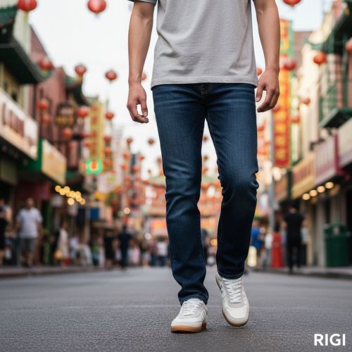 Wushu Ruyi Art Gong 114 sneaker voor heren in wit leer met suède. 