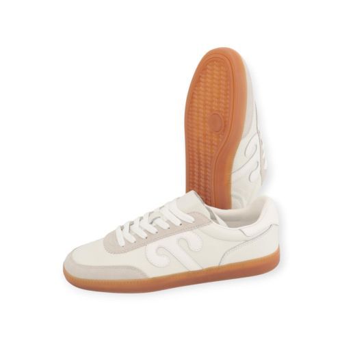 Wushu Ruyi Art Gong 114 sneaker voor heren in wit leer met suède. 