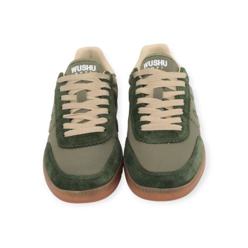 Wushu Ruyi Art Gong 115 sneaker voor heren in groen nylon  met suède. 