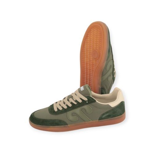 Wushu Ruyi Art Gong 115 sneaker voor heren in groen nylon  met suède. 
