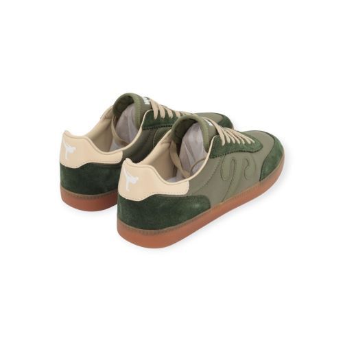 Wushu Ruyi Art Gong 115 sneaker voor heren in groen nylon  met suède. 