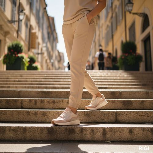 Xsensible Golden Gate Lady GX dames sneaker in nude met beige leer. Xsensible Golden Gate Lady GX dames sneaker in nude met beige leer.