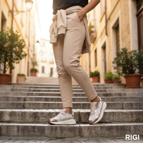 Xsensible Rainbouw GX dames sneaker in Brons shinning multi leer.