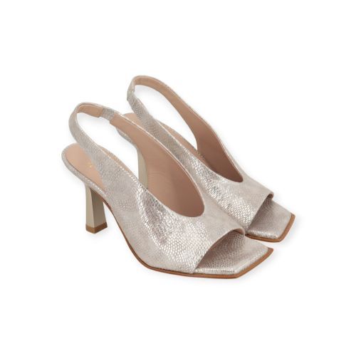 Zinda 1732 sandaal in goud shining snake leer voor dames. 