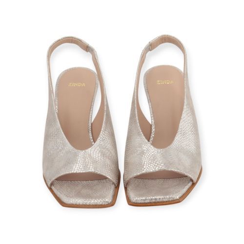 Zinda 1732 sandaal in goud shining snake leer voor dames. 