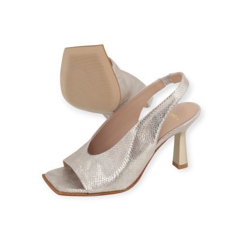 Zinda 1732 sandaal in goud shining snake leer voor dames. 