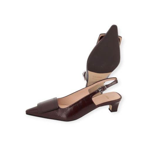 Zinda 3427 dames pump in bruin crocco leer.
