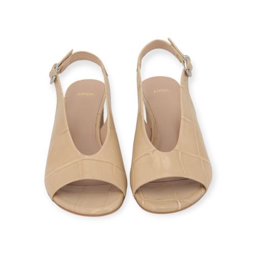 Zinda 3517 sandaal in beige crocco leer voor dames. 