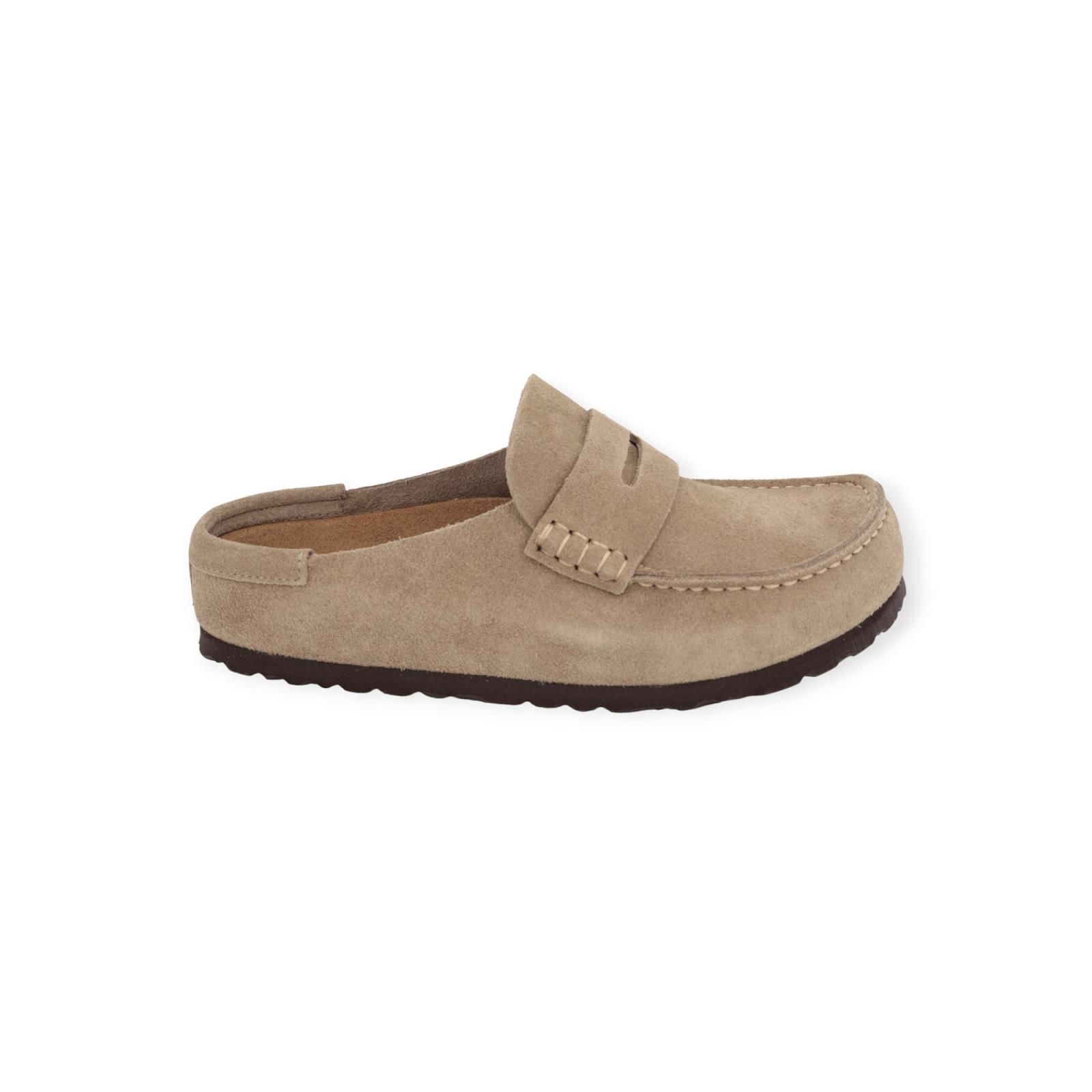 Birkenstock Naples Wrapped in taupe suède voor dames en heren. Birkenstock Naples Wrapped in taupe suède voor dames en heren.