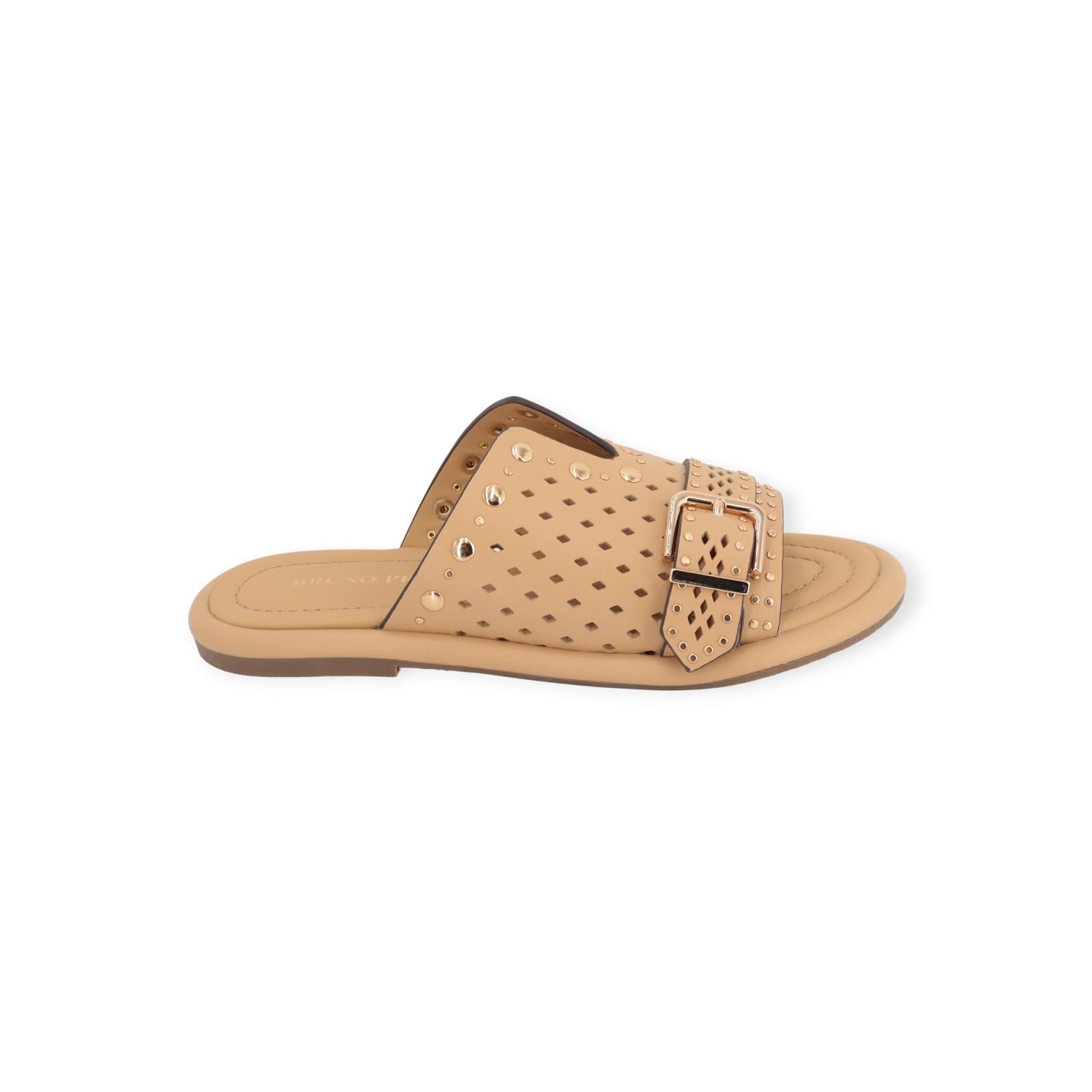 Bruno Premi dames slipper in camel leer. Bruno Premi dames slipper in camel leer.