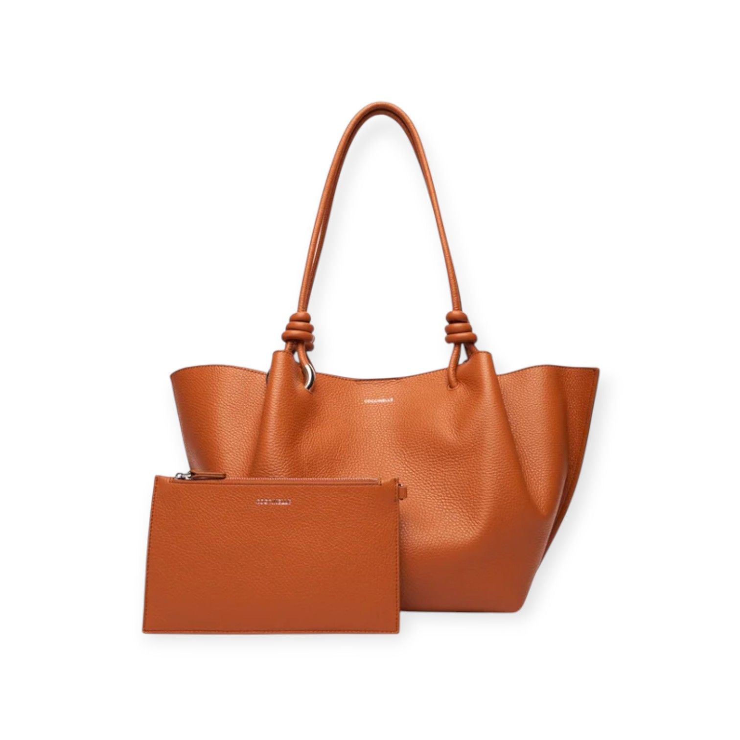 Coccinelle Finn shopper in oranje leer voor dames. Coccinelle Finn shopper in oranje leer voor dames.