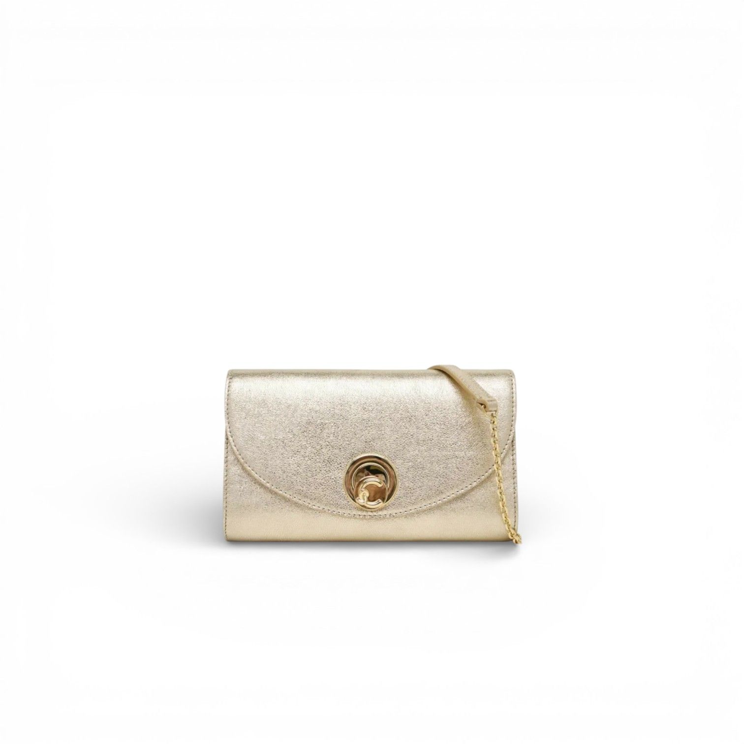 Coccinelle Nikla Smooth clutch in goud leer voor dames. Coccinelle Nikla Smooth clutch in goud leer voor dames.