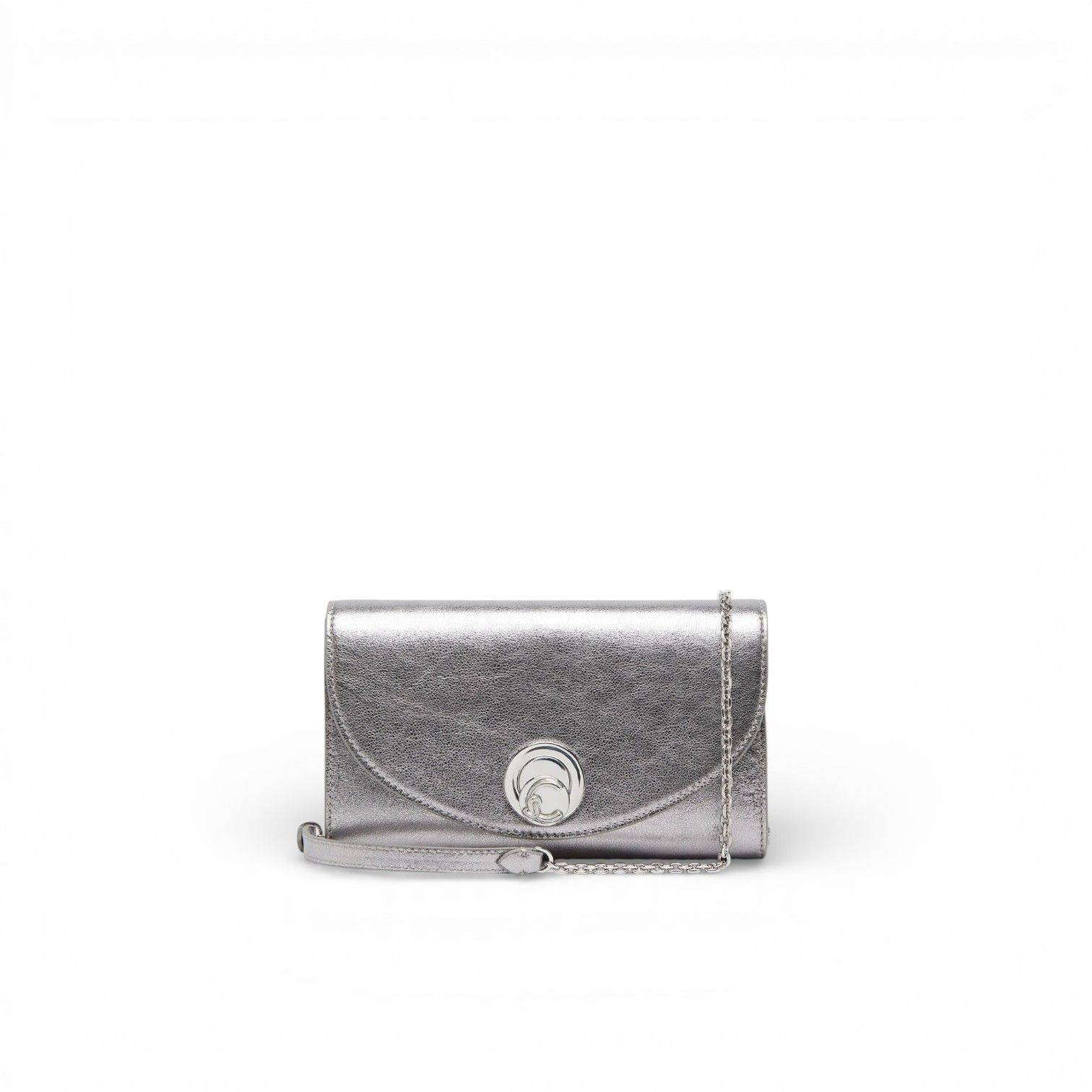 Coccinelle Nikla Smooth clutch in zilver leer voor dames. Coccinelle Nikla Smooth clutch in zilver leer voor dames.