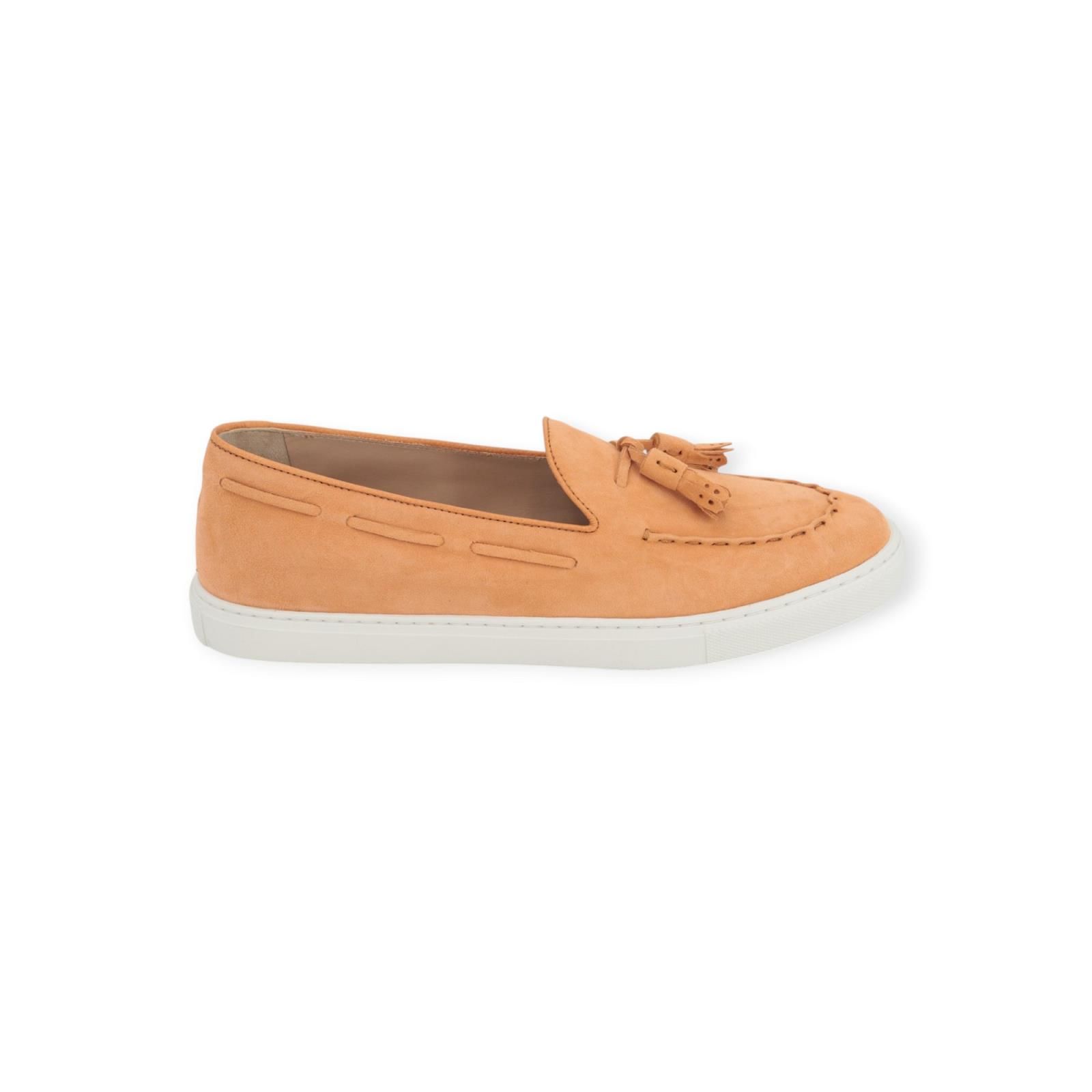 Fratelli Rossetti dames mocassin in oranje suede leer. Fratelli Rossetti dames mocassin in oranje suede leer.