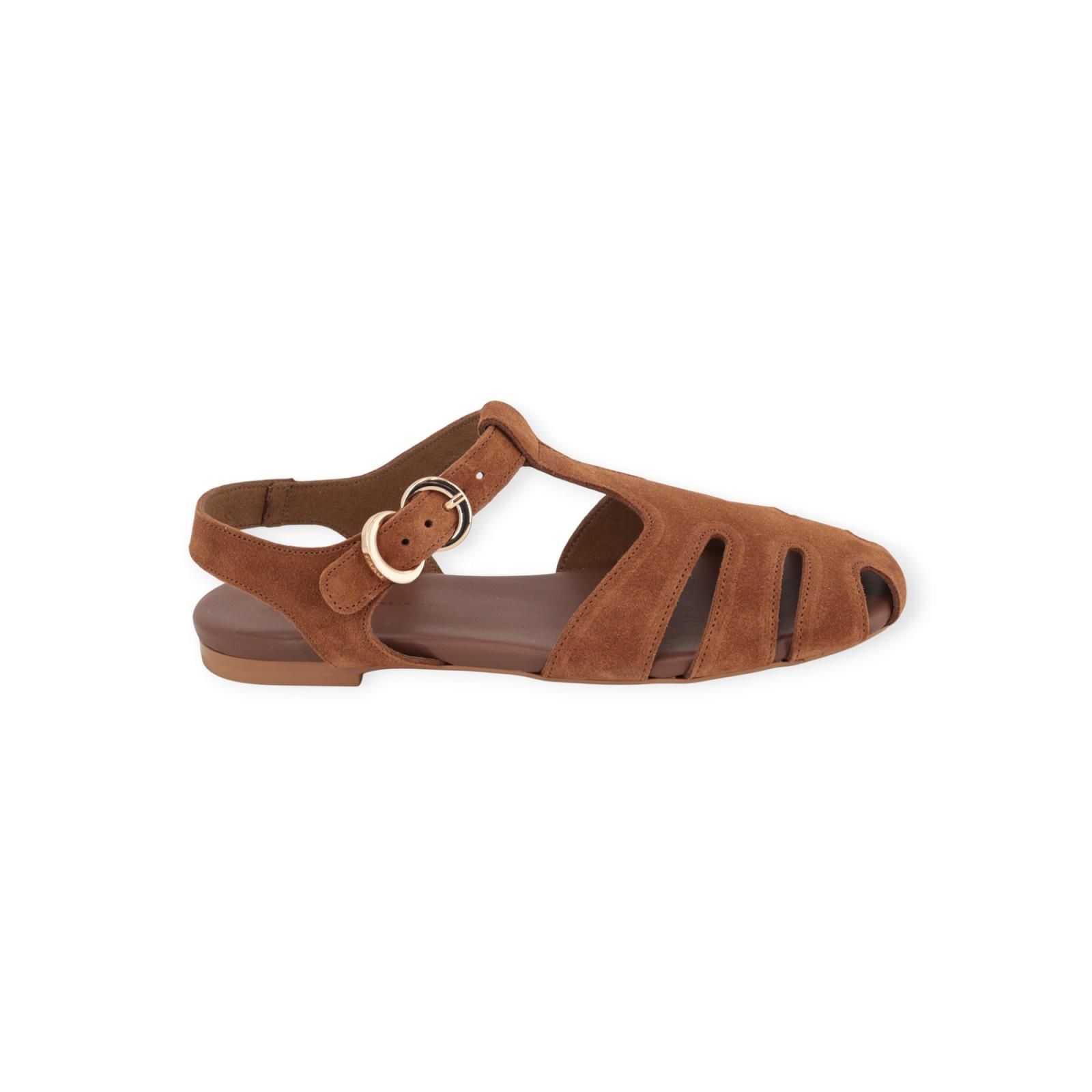 Frau 69F0 dames sandaal in cognac suede. Frau 69F0 dames sandaal in cognac suede.