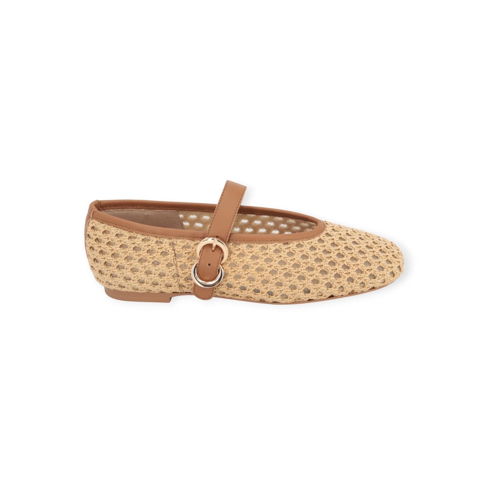 Frau 69V3 dames ballerina in camel/zand raffia. Frau 69V3 dames ballerina in camel/zand raffia.