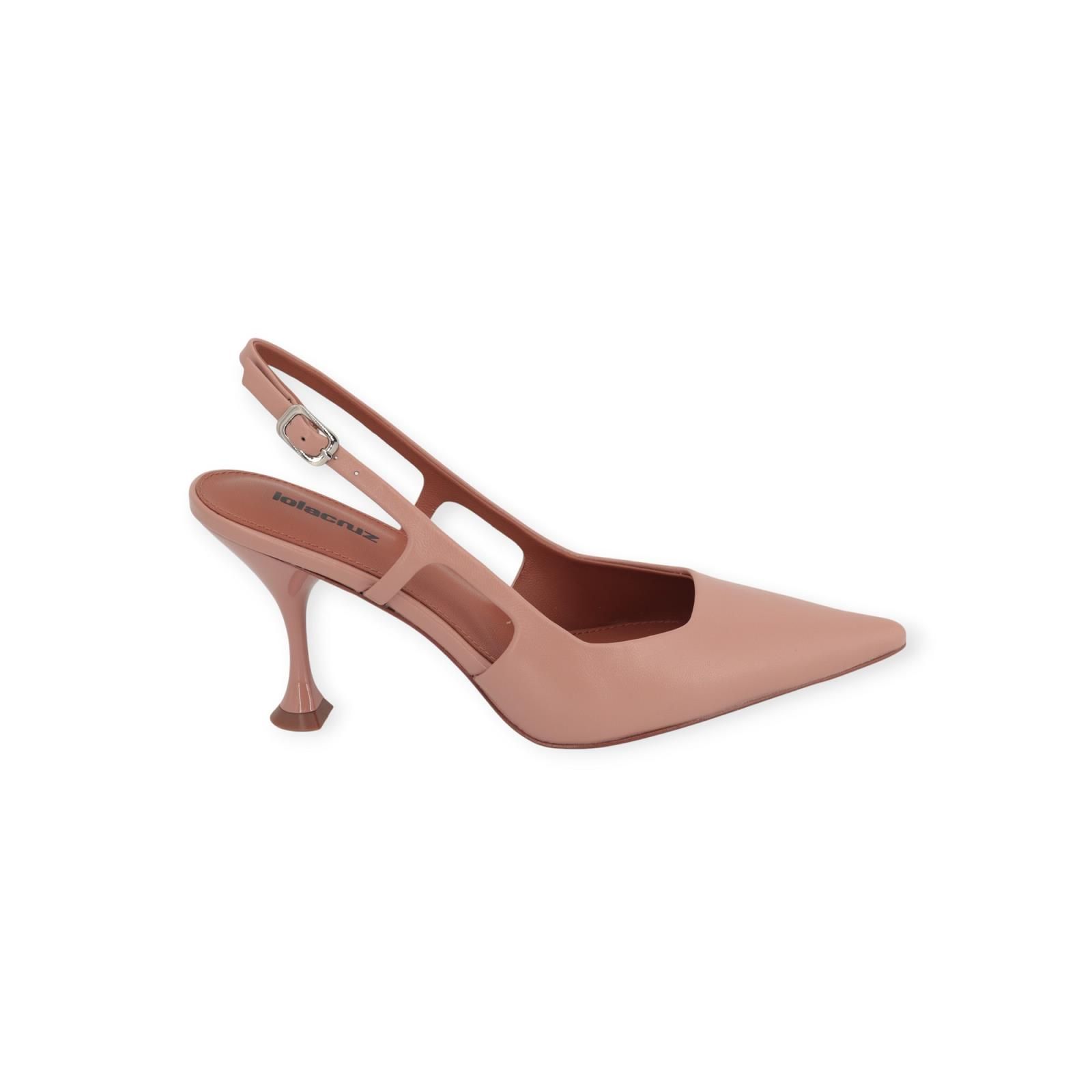 Lola Cruz Rhina dames slingback pump in het nude leer. Lola Cruz Rhina dames slingback pump in het nude leer.