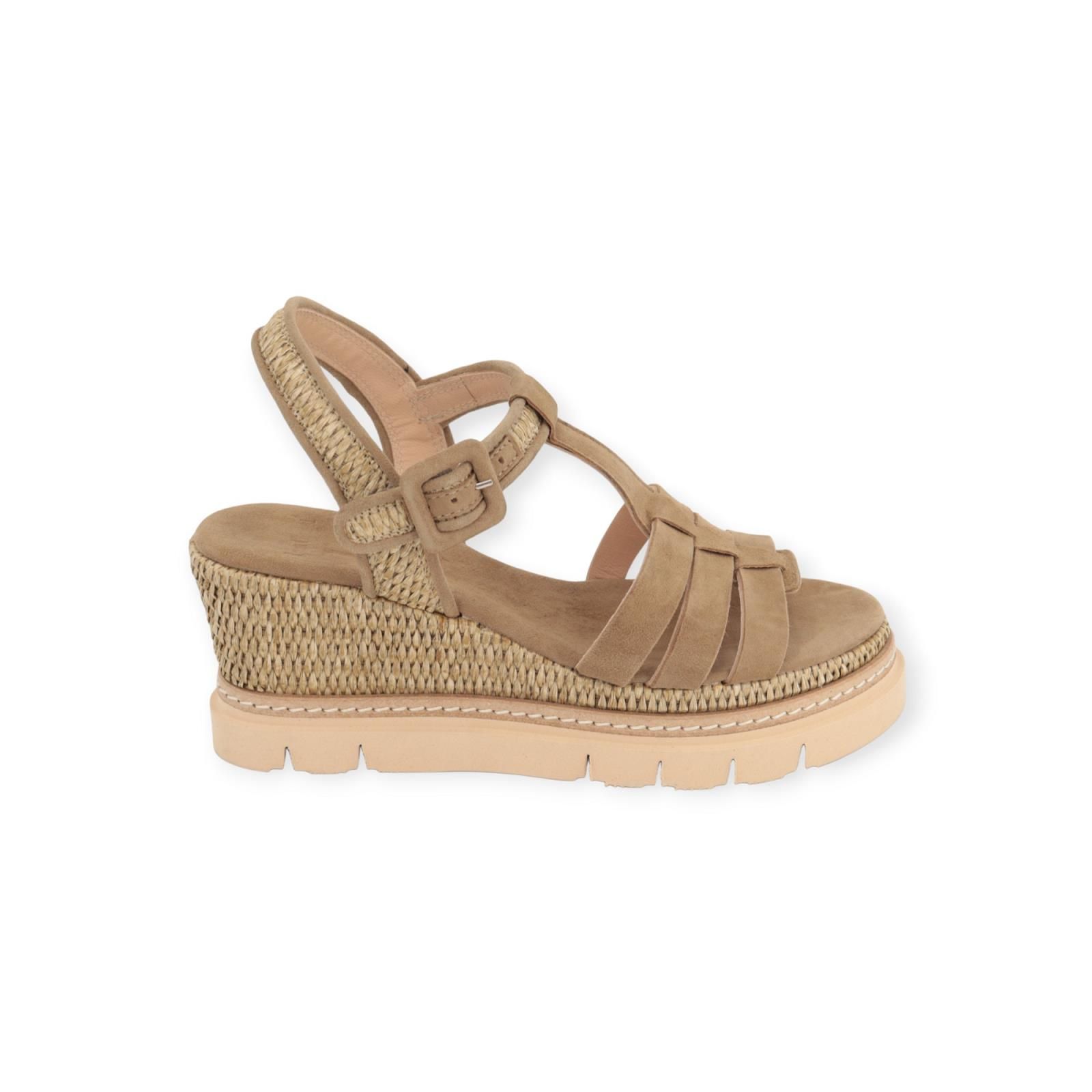 Luca Grossi dames sandaal in kaki suede. Luca Grossi dames sandaal in kaki suede.