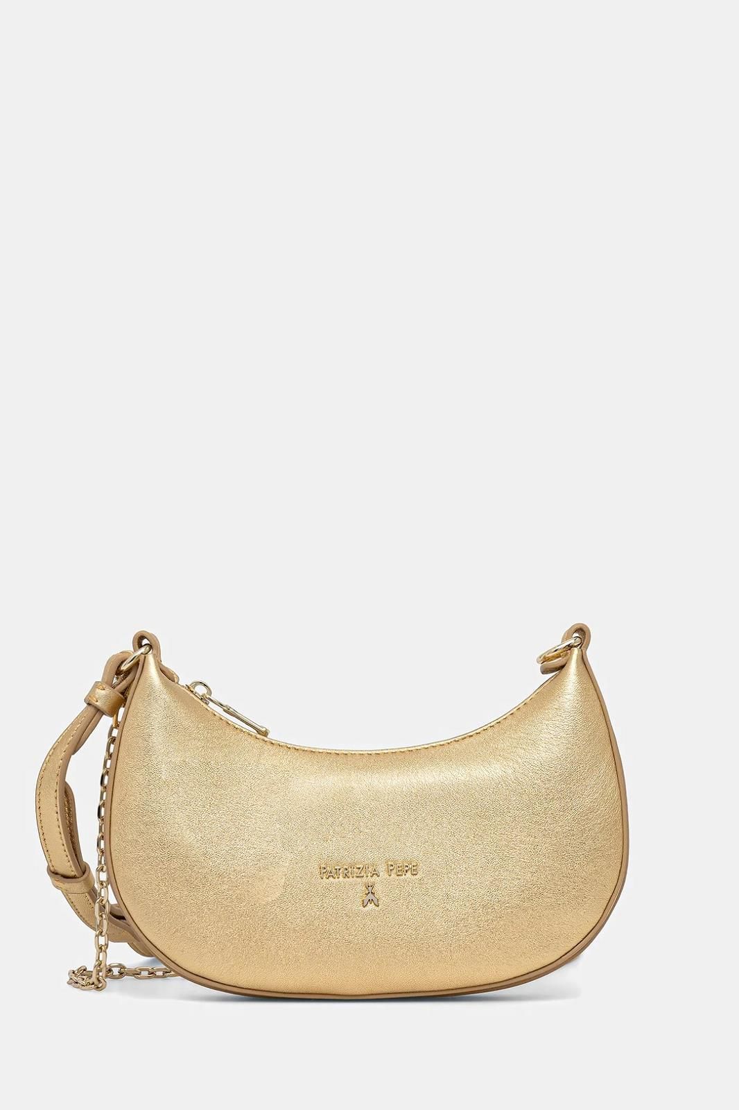 Patrizia Pepe Borsa Bag handtas voor dames in goud shining leer. Patrizia Pepe Borsa Bag handtas voor dames in goud shining leer.