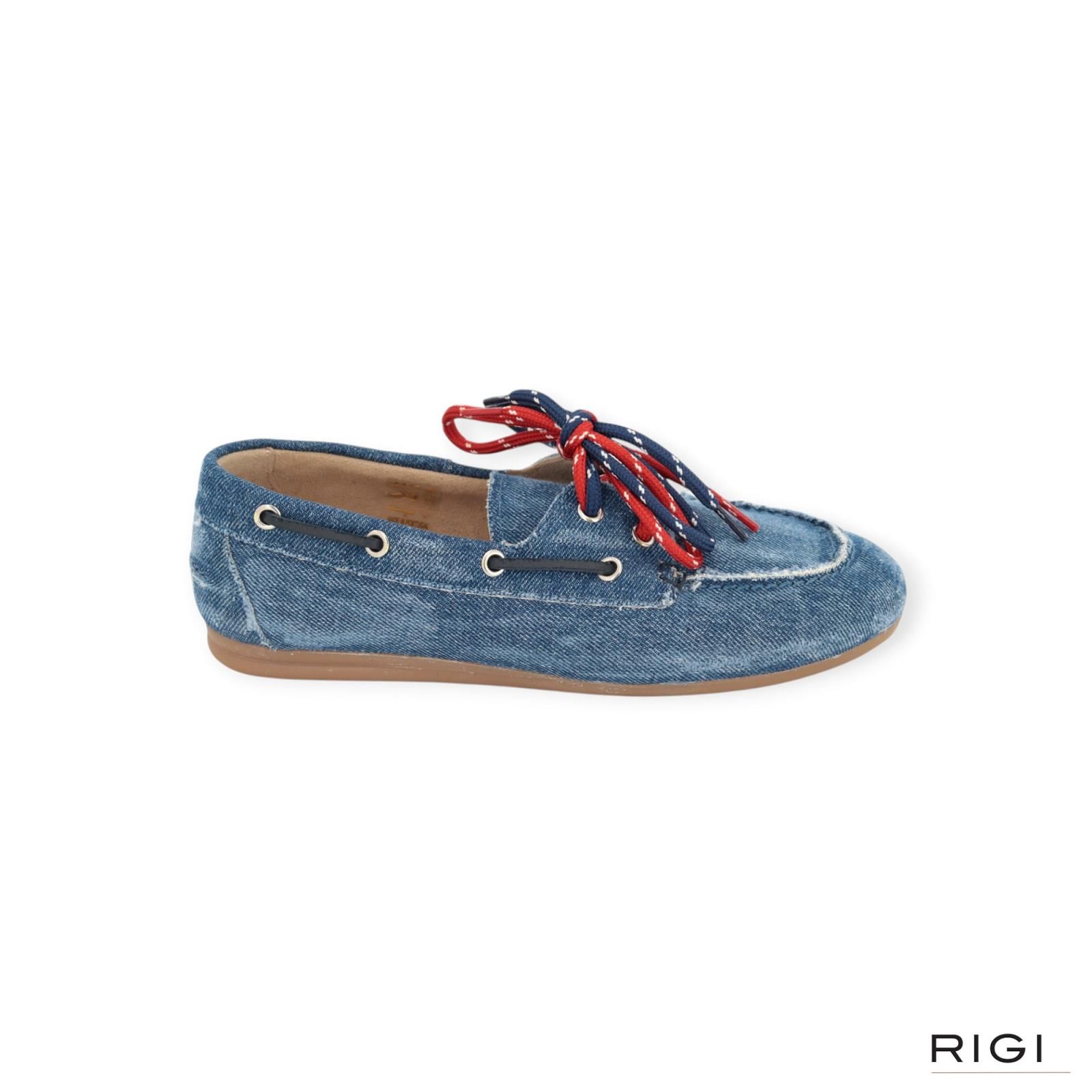 Pavement Marin mocassin boatloafer in jeans denim voor dames. Pavement Marin mocassin boatloafer in jeans denim voor dames.