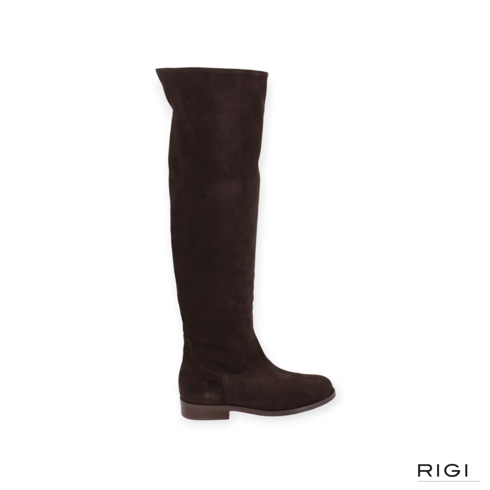 Pedro MIralles dames laars in bruin suede stretch leer. Pedro MIralles dames laars in bruin suede stretch leer.