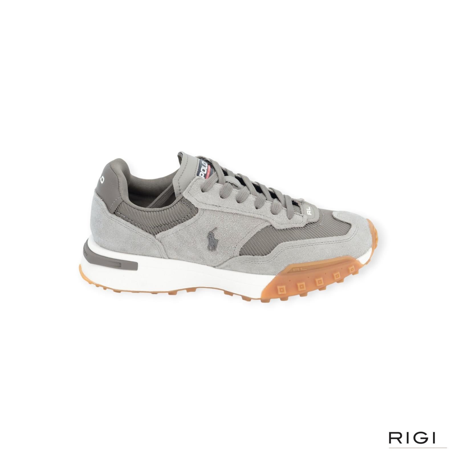 Polo Ralph Lauren Eldridge heren sneaker in grijs suede leer. Polo Ralph Lauren Eldridge heren sneaker in grijs suede leer.