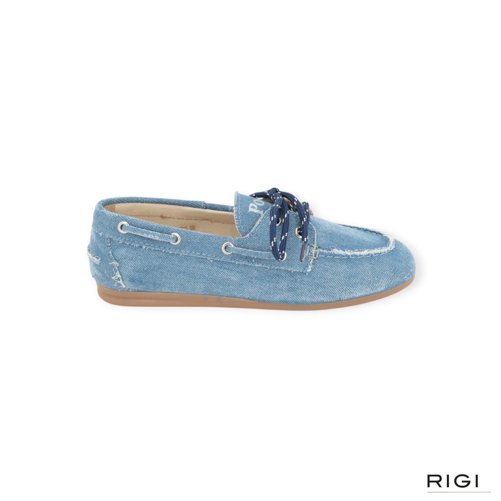 Posa boat loafer, bootschoen in jeans voor dames. Posa boat loafer, bootschoen in jeans voor dames.