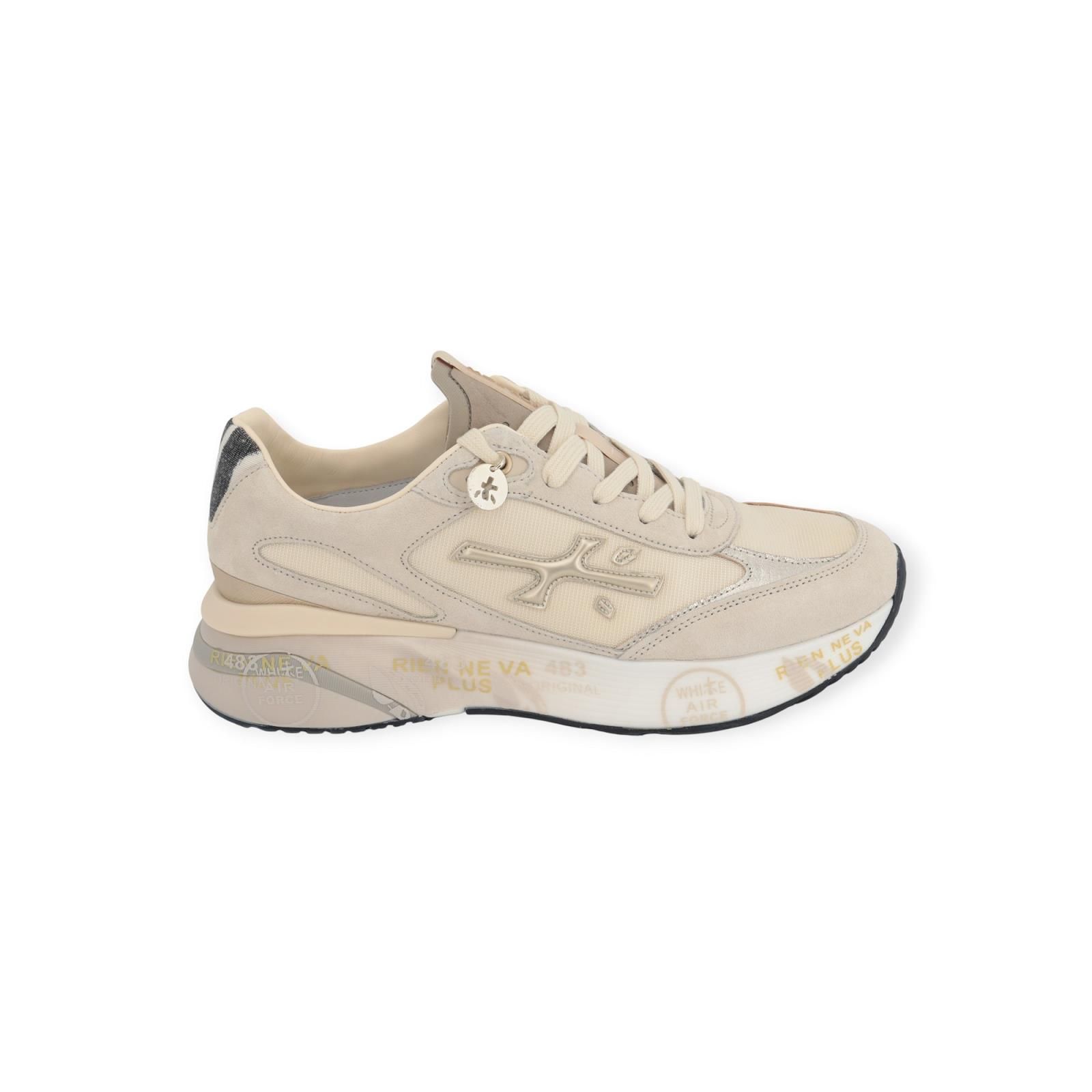 Premiata Moerund dames sneaker in het beige suede met goud. Premiata Moerund dames sneaker in het beige suede met goud.
