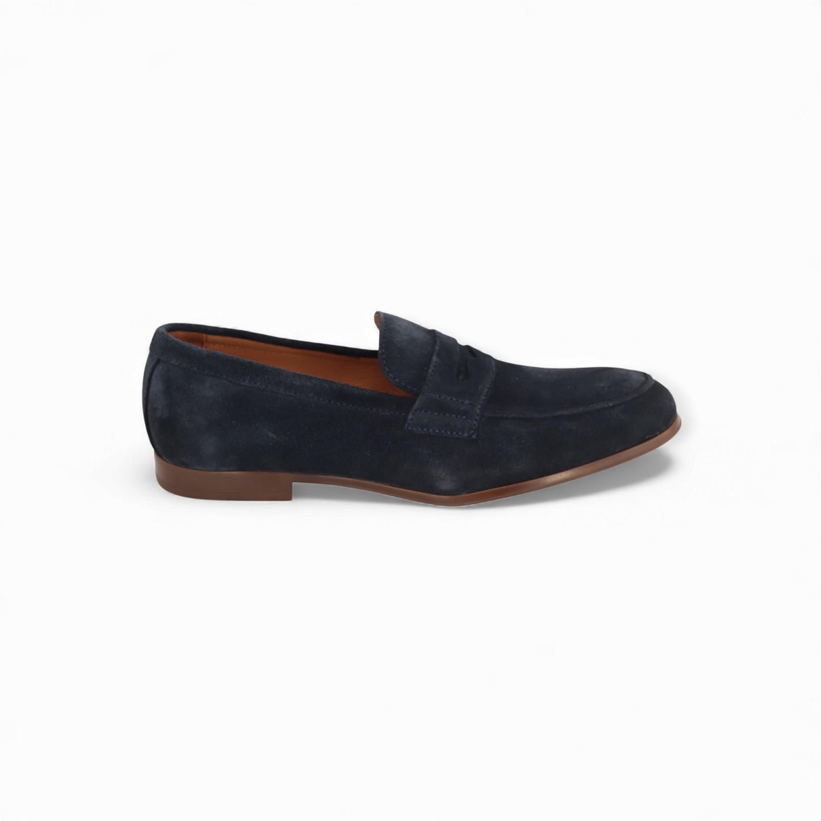 Scapa Fancy geklede heren mocassin in suede blauw. Scapa Fancy geklede heren mocassin in suede blauw.