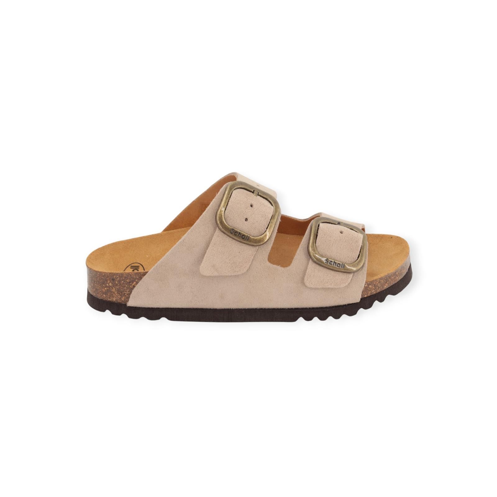 Scholl Noelle slipper in beige suède voor dames. Scholl Noelle slipper in beige suède voor dames.