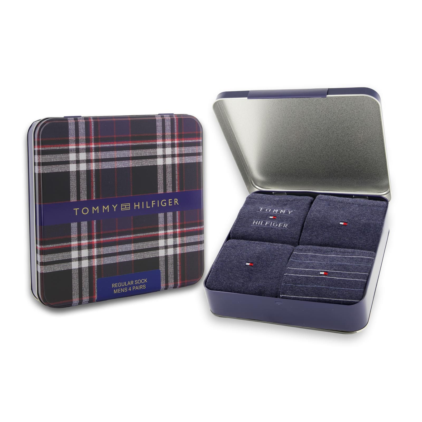 Tommy Hilfiger Sock 4 Pack Tin Giftbox 701241158003in jeans voor heren. Tommy Hilfiger Sock 4 Pack Tin Giftbox 701241158003in jeans voor heren.