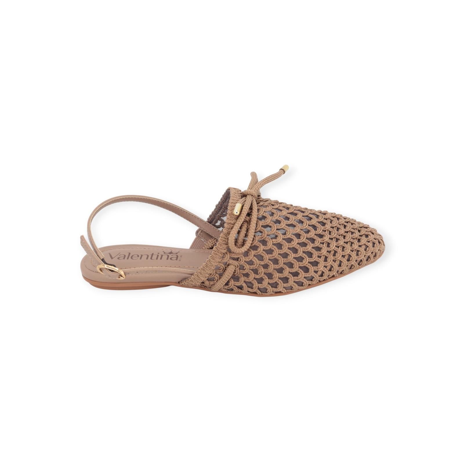 Valentina ballerina in brons geweven leer voor dames. Valentina ballerina in brons geweven leer voor dames.